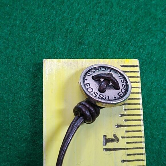 Fossil Gold & Silver tone Hearts Corded Bracelet w/ Button Toggle Clasp - Picture 4 of 7